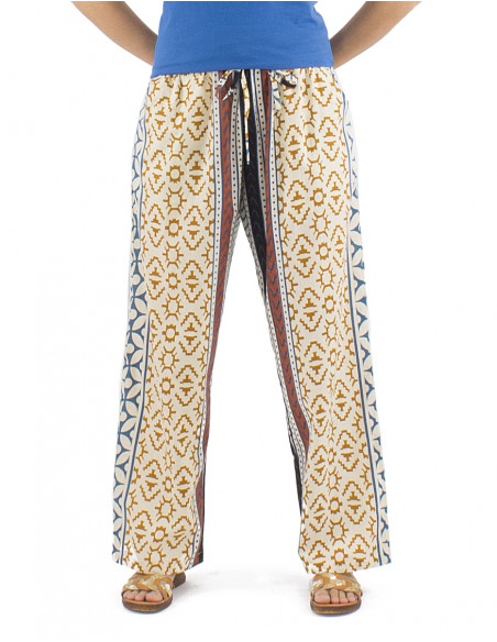 Pantalon algodon block con rayas recto