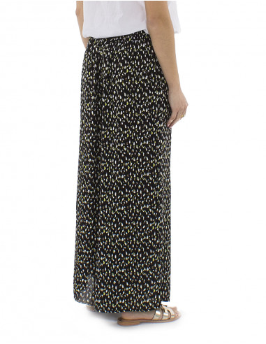 Pantalon viscosa ancho cinturon 1/2 elastico...