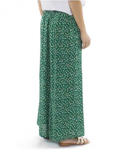 Pantalon viscosa ancho cinturon 1/2 elastico...