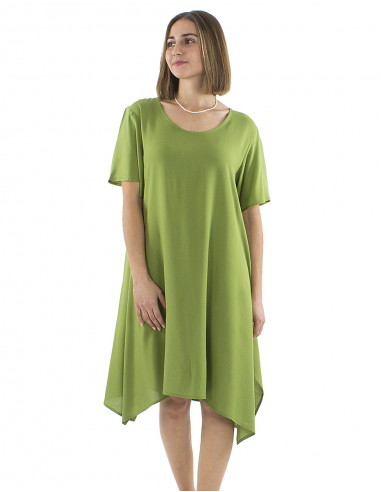 Vestido viscosa liso mangas cortas Mama