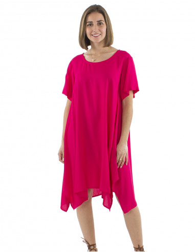 Vestido viscosa liso mangas cortas Mama