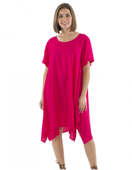 Vestido viscosa liso mangas cortas Mama