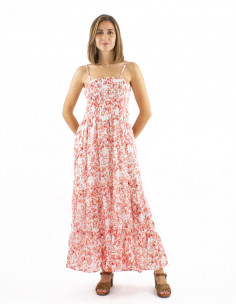 Vestido largo tirantes velo...