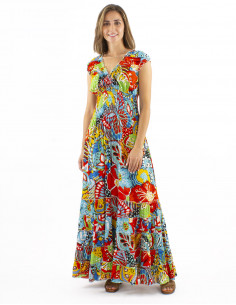 Vestido largo viscosa...