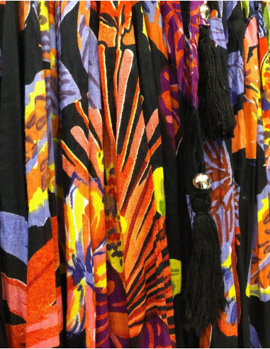 Falda algodon arrugada velo estampado Hawaian