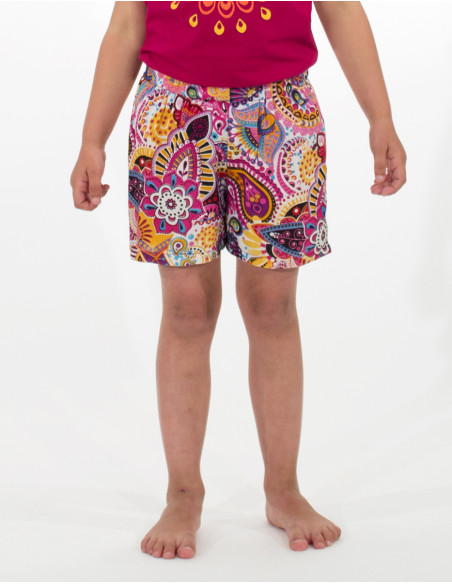 Pantalón corto de niña de viscosa - Pack de 15 unidades