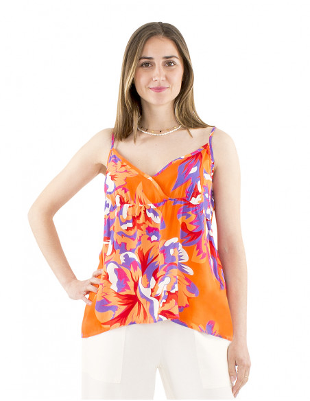 Top viscosa tirantes estampado Camelia