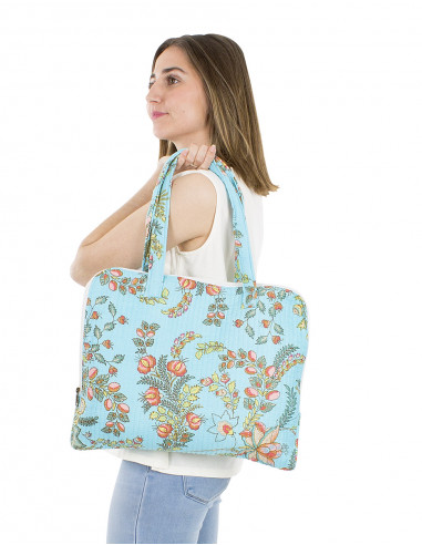 Bolso algodon acolchado poliester mano Hari zip