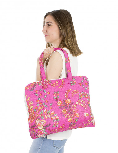 Bolso algodon acolchado poliester mano Hari zip