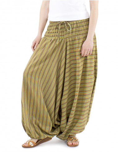 Sarouel algodon raya talla elastica