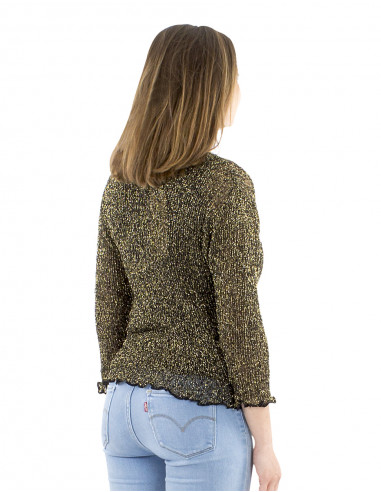 Chaqueta malla 95% poliester con 5% hilo metalico