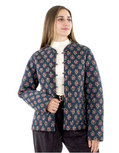 Chaqueta acolchada algodon reversible estampado