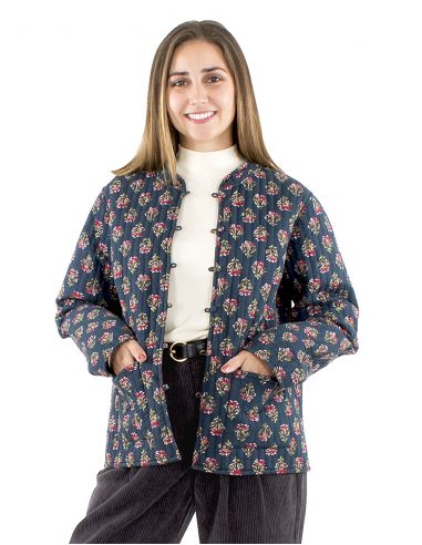 Chaqueta acolchada algodon reversible estampado