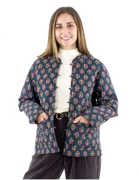 Chaqueta acolchada algodon reversible estampado