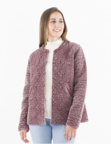 Chaqueta algodón acolchada poliéster bordado espejos