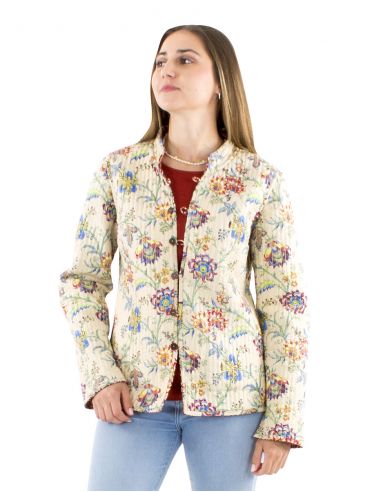 Chaqueta acolchada algodón reversible estampado Dhaka-Gaya