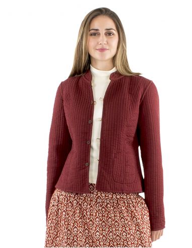 Chaqueta acolchada algodón estampado Batik interior liso