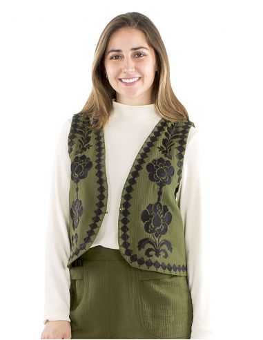 Chaleco algodón bordado doblado algodón