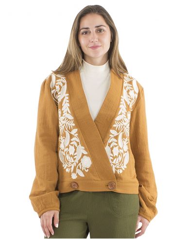 Chaqueta algodón bordado doblada algodón