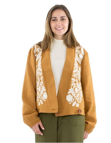 Chaqueta algodón bordado doblada algodón