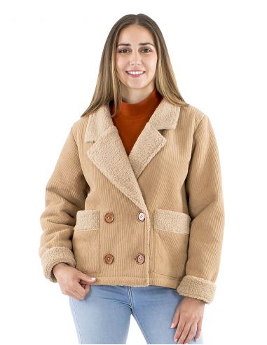 Chaqueta poliéster terciopelo lisa con forro poliéster