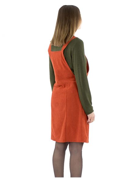 Vestido terciopelo poliéster con tirante arriba