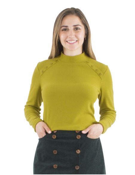 Jersey ligero malla65%viscosa 30%poliéster 5%elastano 8 botones