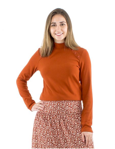 Jersey ligero malla65%viscosa 30%poliéster 5%elastano 8 botones