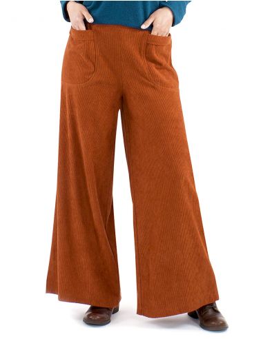 Pantalón terciopelo poliéster 1/2 cintura elástica