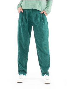 Pantalón 88% poliéster 12% poliamida terciopelo 1/2 cintura elástica 2