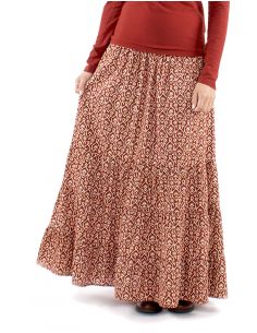 Falda larga algodón volantes doblada