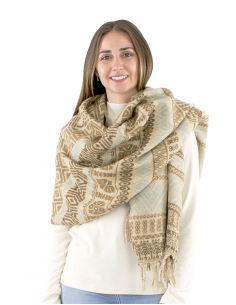 Chal acrílico flecos estampado líneas