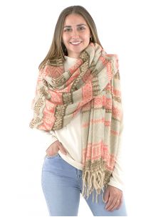 Chal acrílico flecos estampado líneas 2