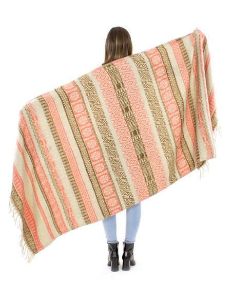 Chal acrílico flecos estampado líneas