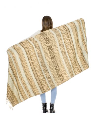 Chal acrílico flecos estampado líneas