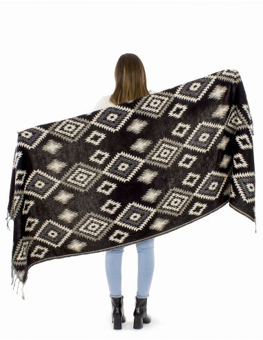 Chal acrílico flecos estampado geométrico
