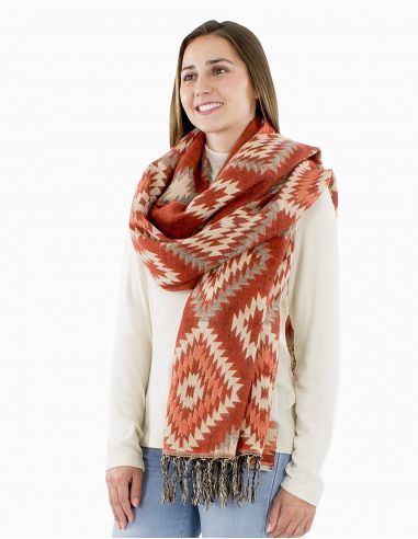 Chal acrílico flecos estampado geométrico