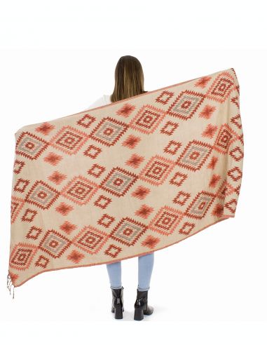 Chal acrílico flecos estampado geométrico