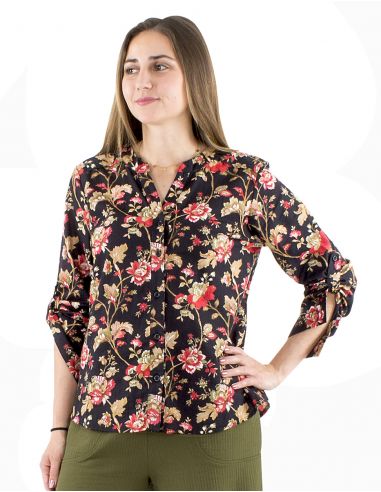 Blusa algodón estampado floral