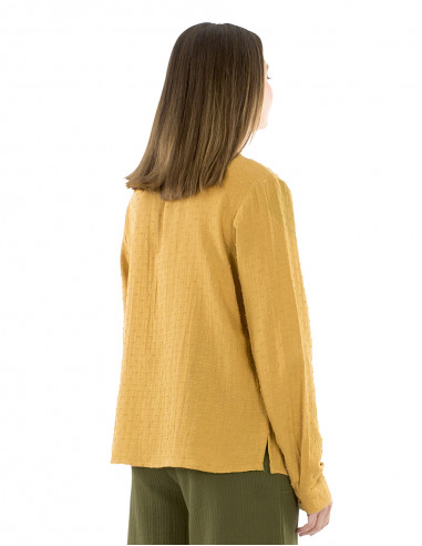 Blusa algodón lisa gasa bordada