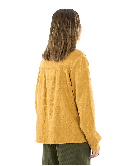 Blusa algodón lisa gasa bordada