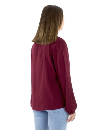 Blusa viscosa 5 botones bordada