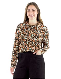 Blusa malla 95% poliester 5% elastano estampado Jazmín cuello alto 2
