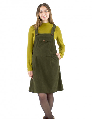 Vestido terciopelo poliéster con tirante arriba