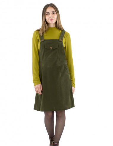 Vestido terciopelo poliéster con tirante arriba