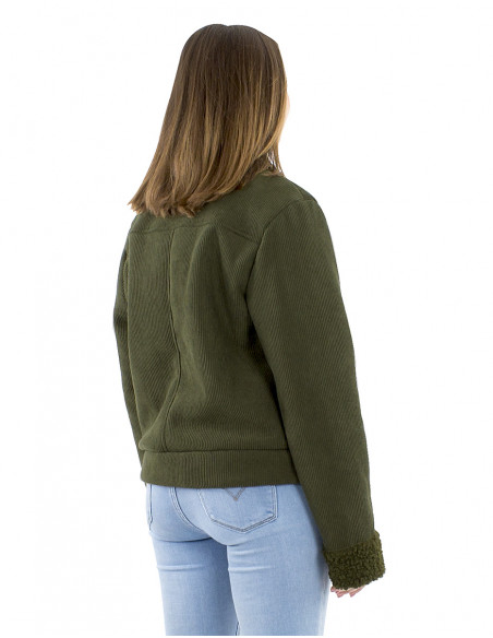 Cazadora poliéster terciopelo lisa con forro poliéster