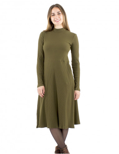 Vestido malla 95% algodón 5%elastano cuello alto