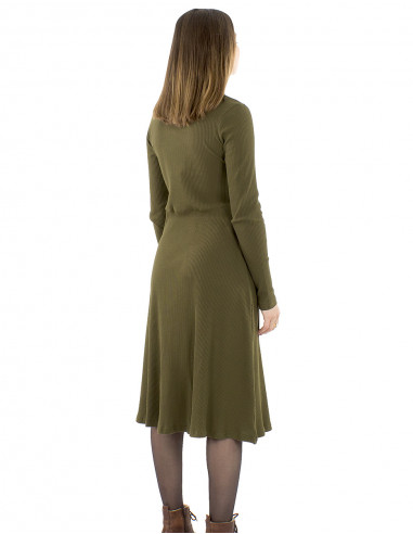 Vestido malla 95% algodón 5%elastano cuello alto