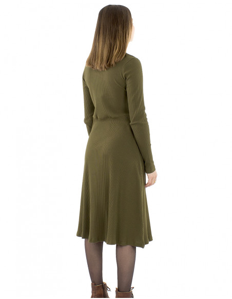 Vestido malla 95% algodón 5%elastano cuello alto