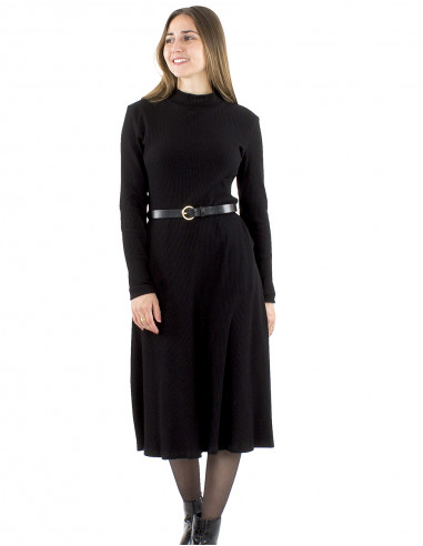 Vestido malla 95% algodón 5%elastano cuello alto